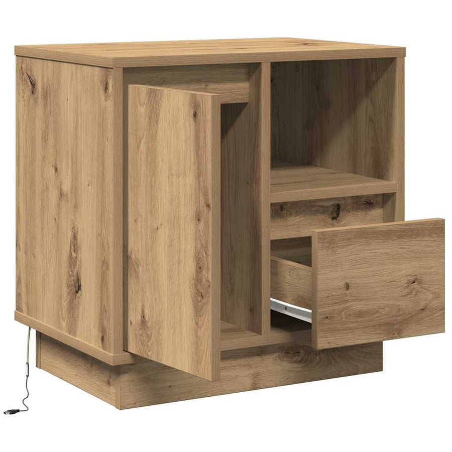 Nachtkastje Artisan Eiken 50 x 34,5 x 50 cm. Bewerkt hout
