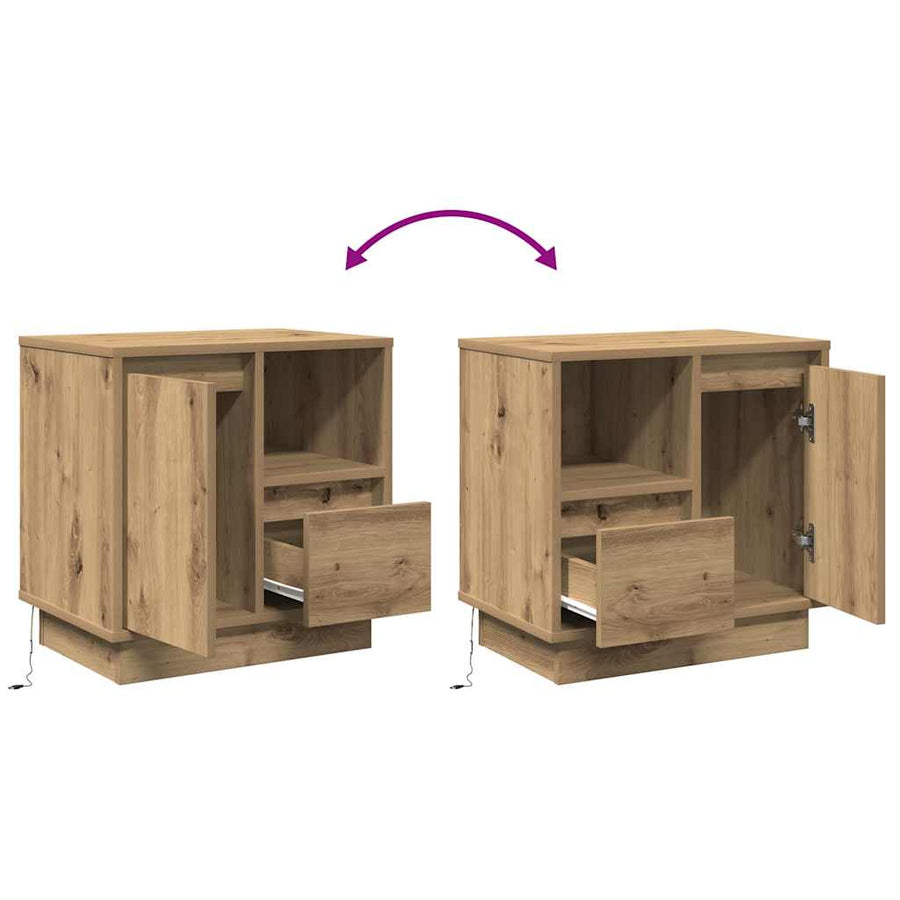 Nachtkastje Artisan Eiken 50 x 34,5 x 50 cm. Bewerkt hout