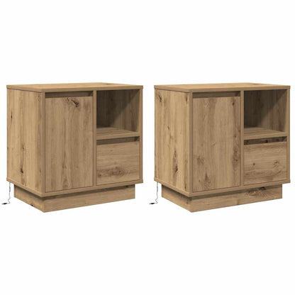 Nachtkastje 2 pcs Artisan Eiken 50 x 34,5 x 50 cm. Bewerkt hout