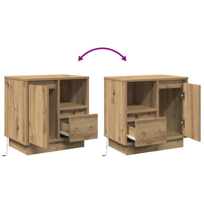 Nachtkastje 2 pcs Artisan Eiken 50 x 34,5 x 50 cm. Bewerkt hout