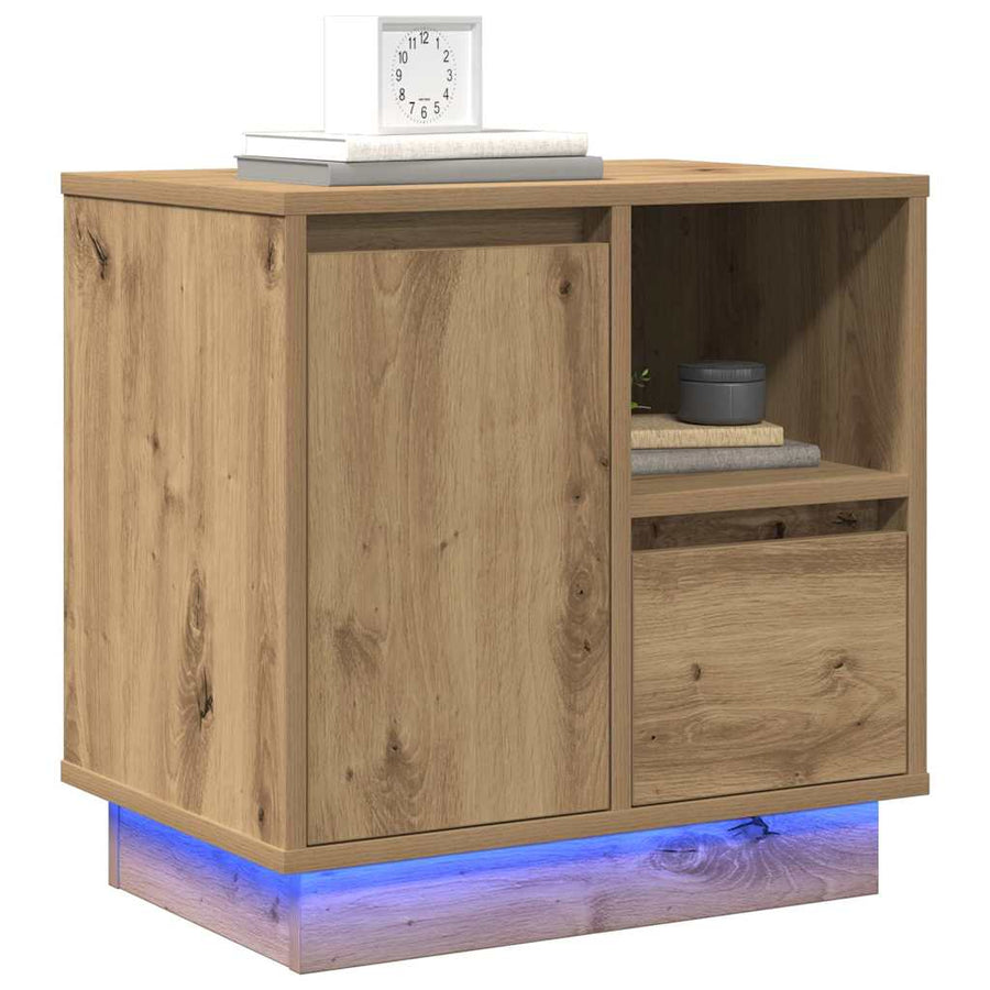Nachtkastje 2 pcs Artisan Eiken 50 x 34,5 x 50 cm. Bewerkt hout