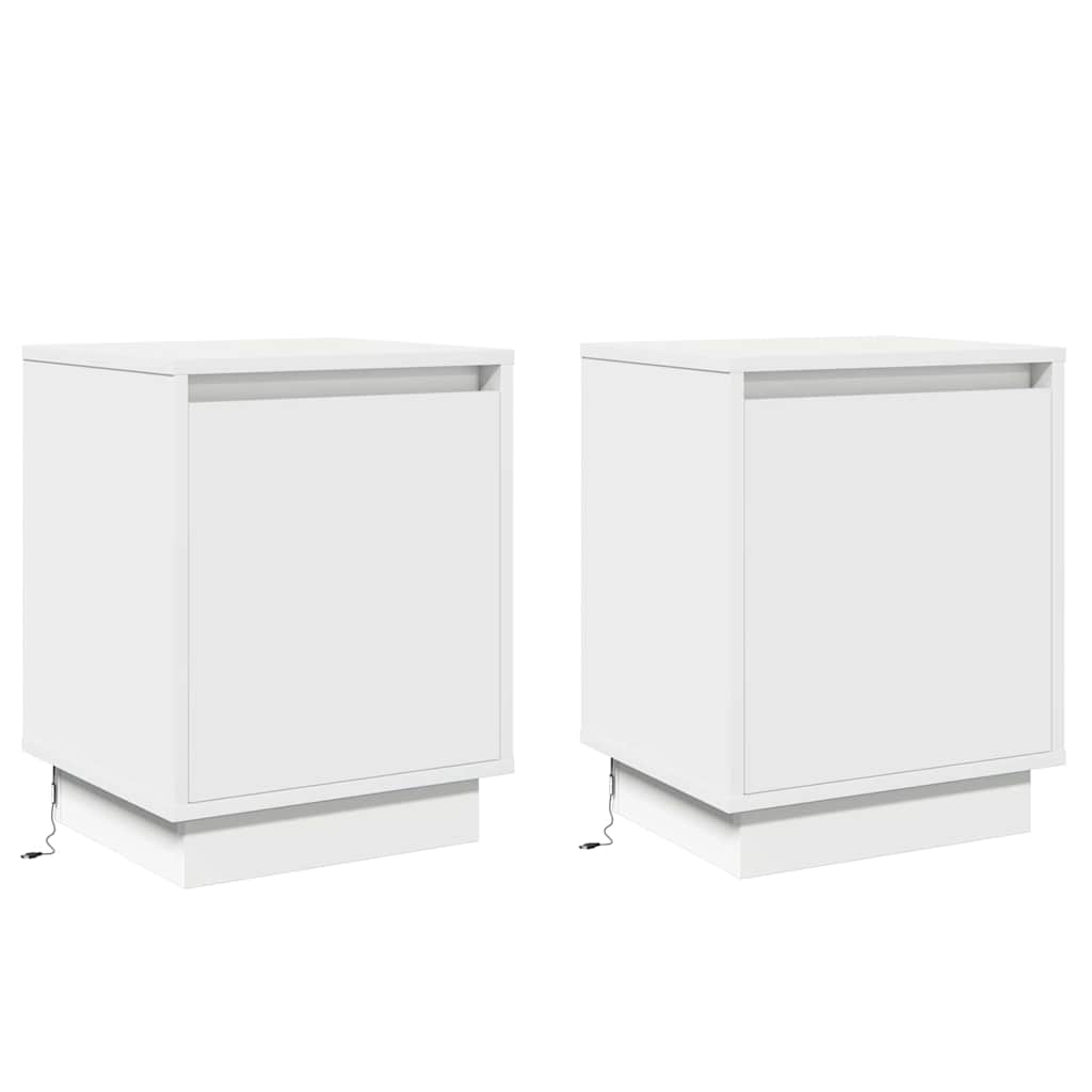 Nachtkastje 2 pcs Wit 39 x 34,5 x 50 cm Bewerkt hout