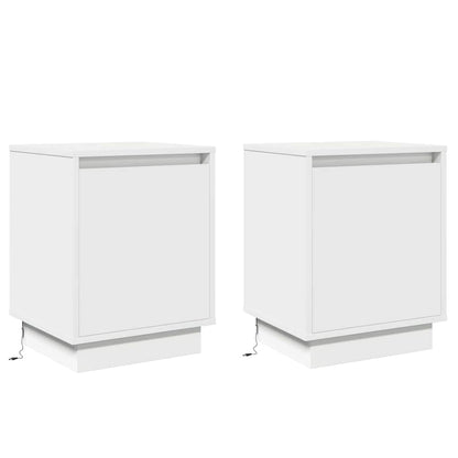 Nachtkastje 2 pcs Wit 39 x 34,5 x 50 cm Bewerkt hout