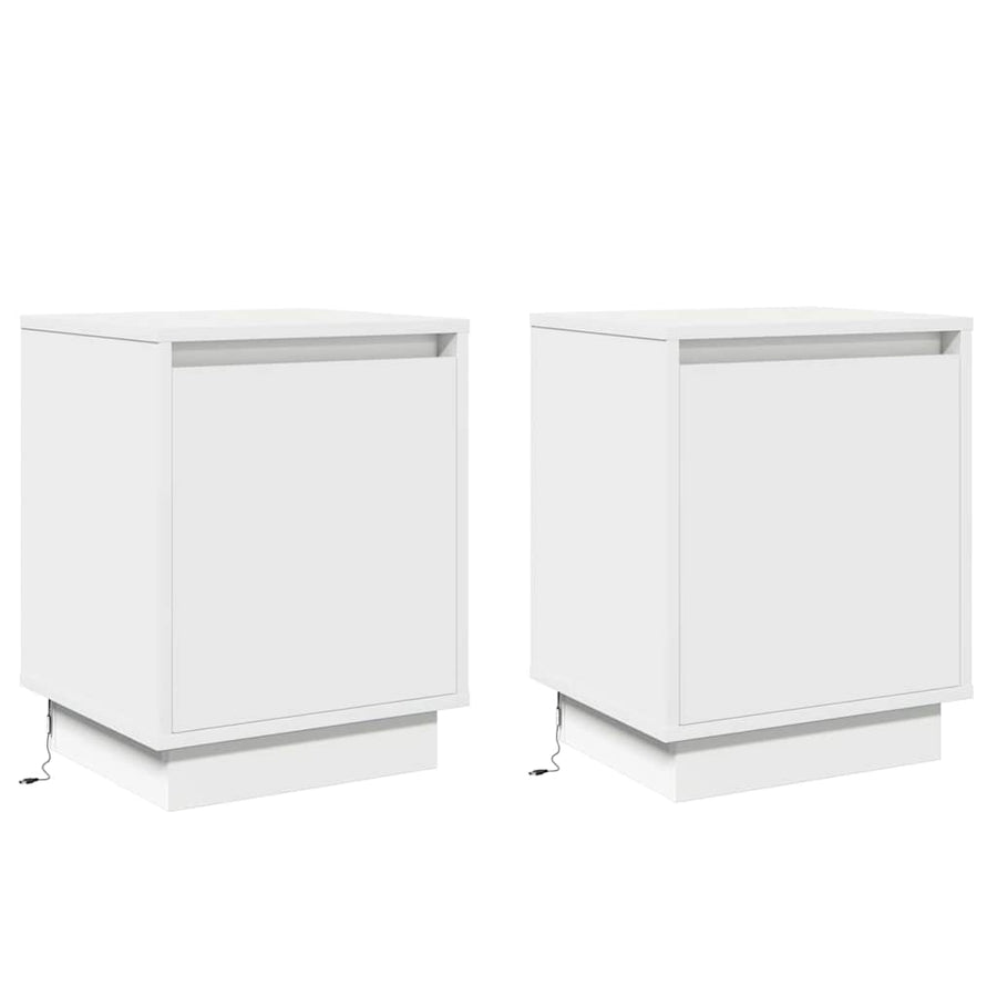 Nachtkastje 2 pcs Wit 39 x 34,5 x 50 cm Bewerkt hout