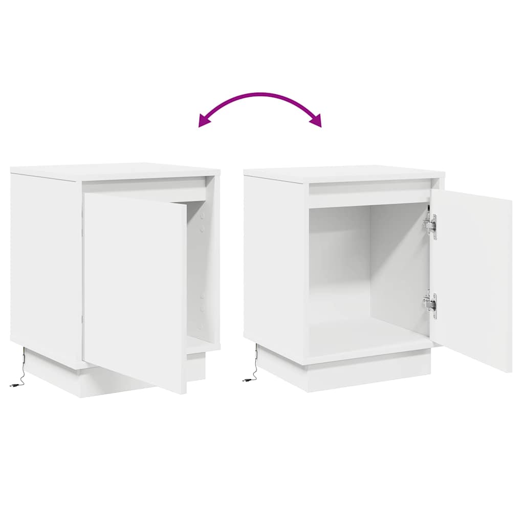Nachtkastje 2 pcs Wit 39 x 34,5 x 50 cm Bewerkt hout