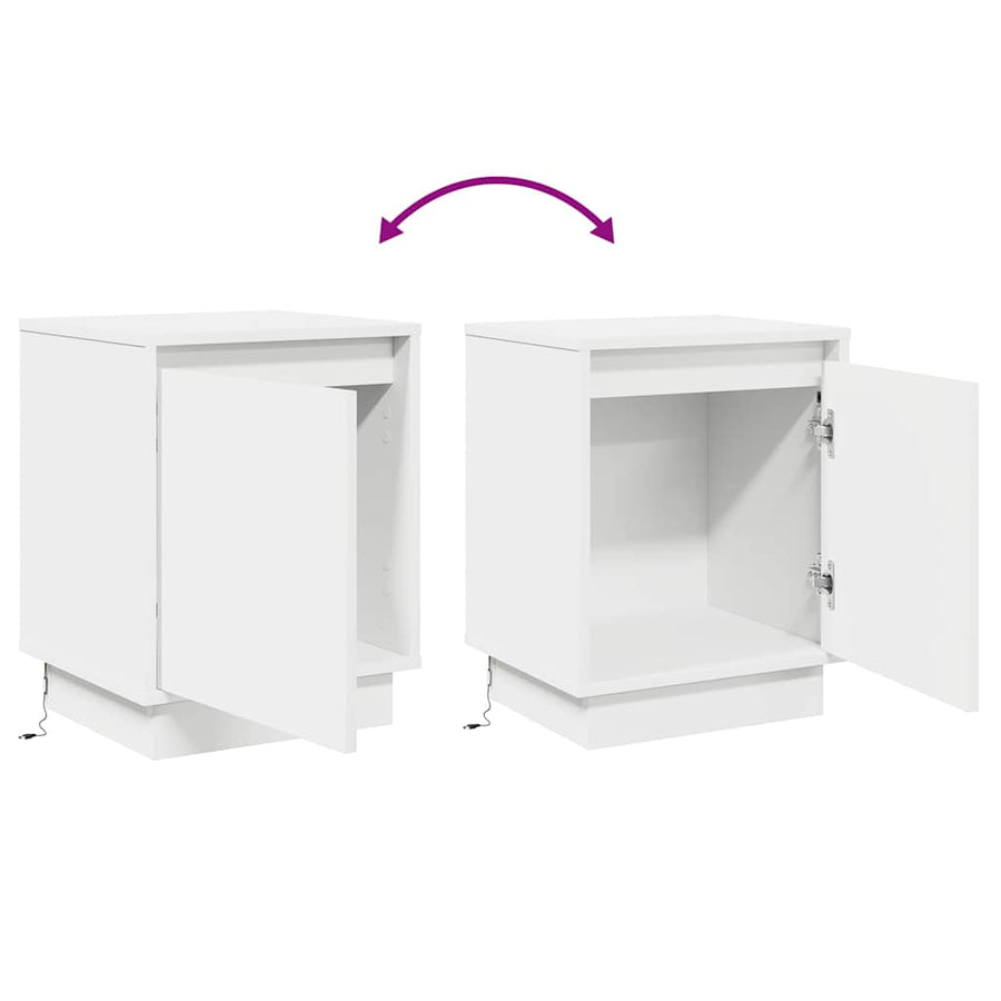 Nachtkastje 2 pcs Wit 39 x 34,5 x 50 cm Bewerkt hout