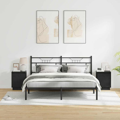 Nachtkastje 2 pcs Zwart Eiken 39 x 34,5 x 50 cm Bewerkt hout