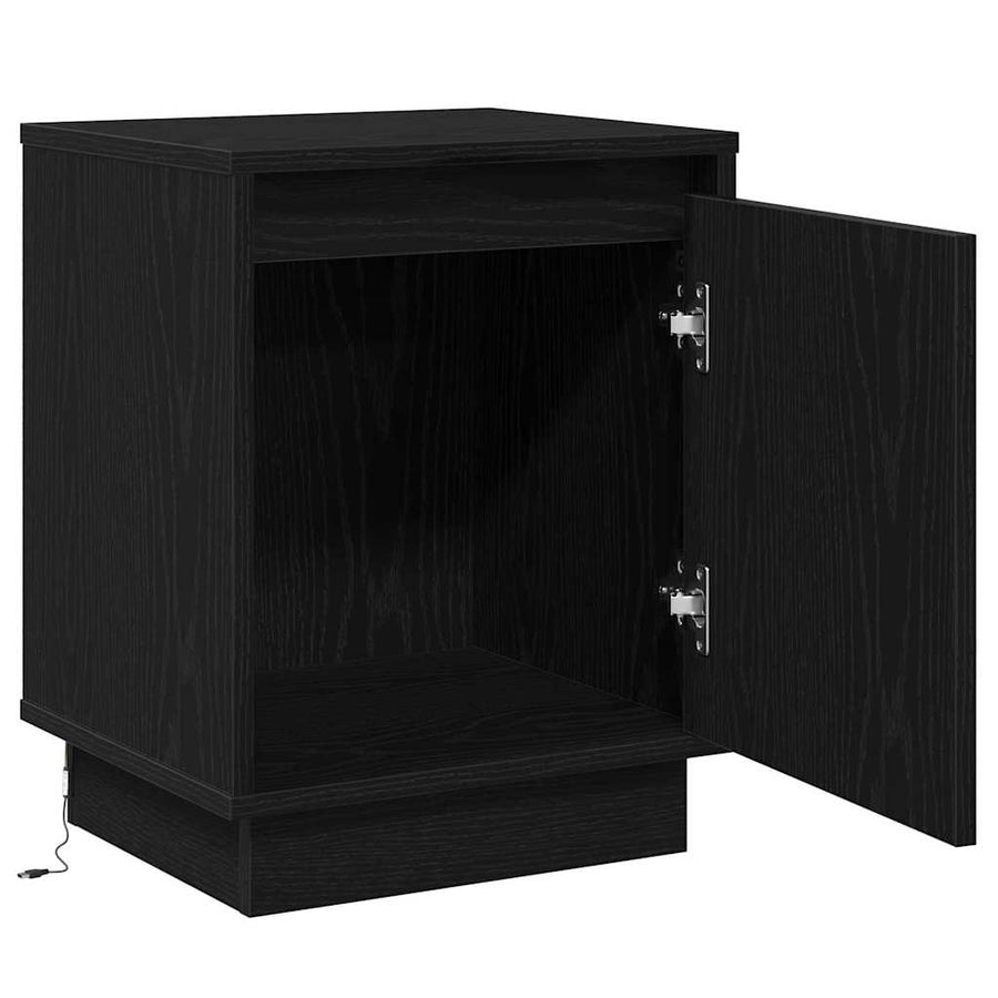 Nachtkastje 2 pcs Zwart Eiken 39 x 34,5 x 50 cm Bewerkt hout
