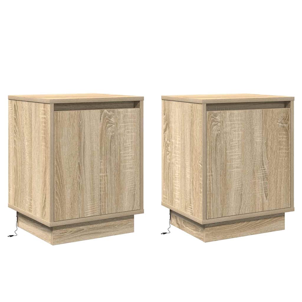 Nachtkastje 2 pcs Sonoma Eiken 39 x 34,5 x 50 cm Bewerkt hout