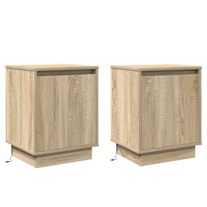 Nachtkastje 2 pcs Sonoma Eiken 39 x 34,5 x 50 cm Bewerkt hout