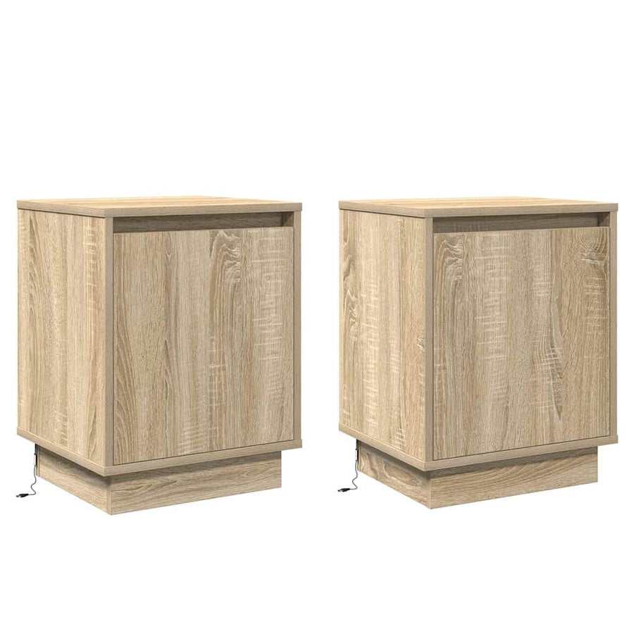 Nachtkastje 2 pcs Sonoma Eiken 39 x 34,5 x 50 cm Bewerkt hout