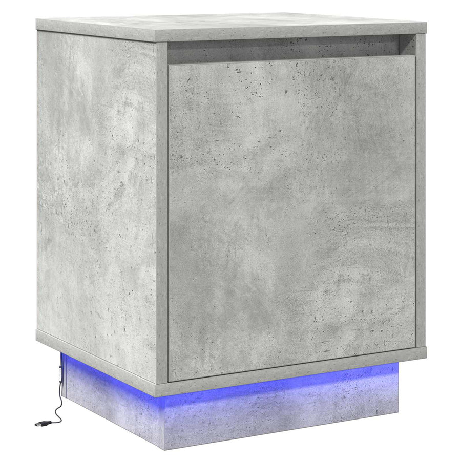 Nachtkastje Beton Grijs 39 x 34,5 x 50 cm Bewerkt hout