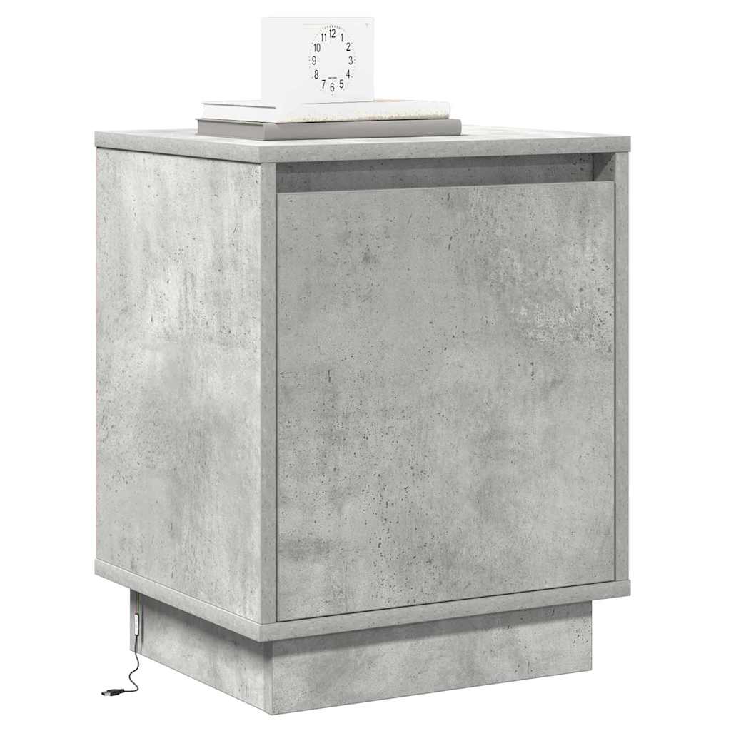 Nachtkastje Beton Grijs 39 x 34,5 x 50 cm Bewerkt hout