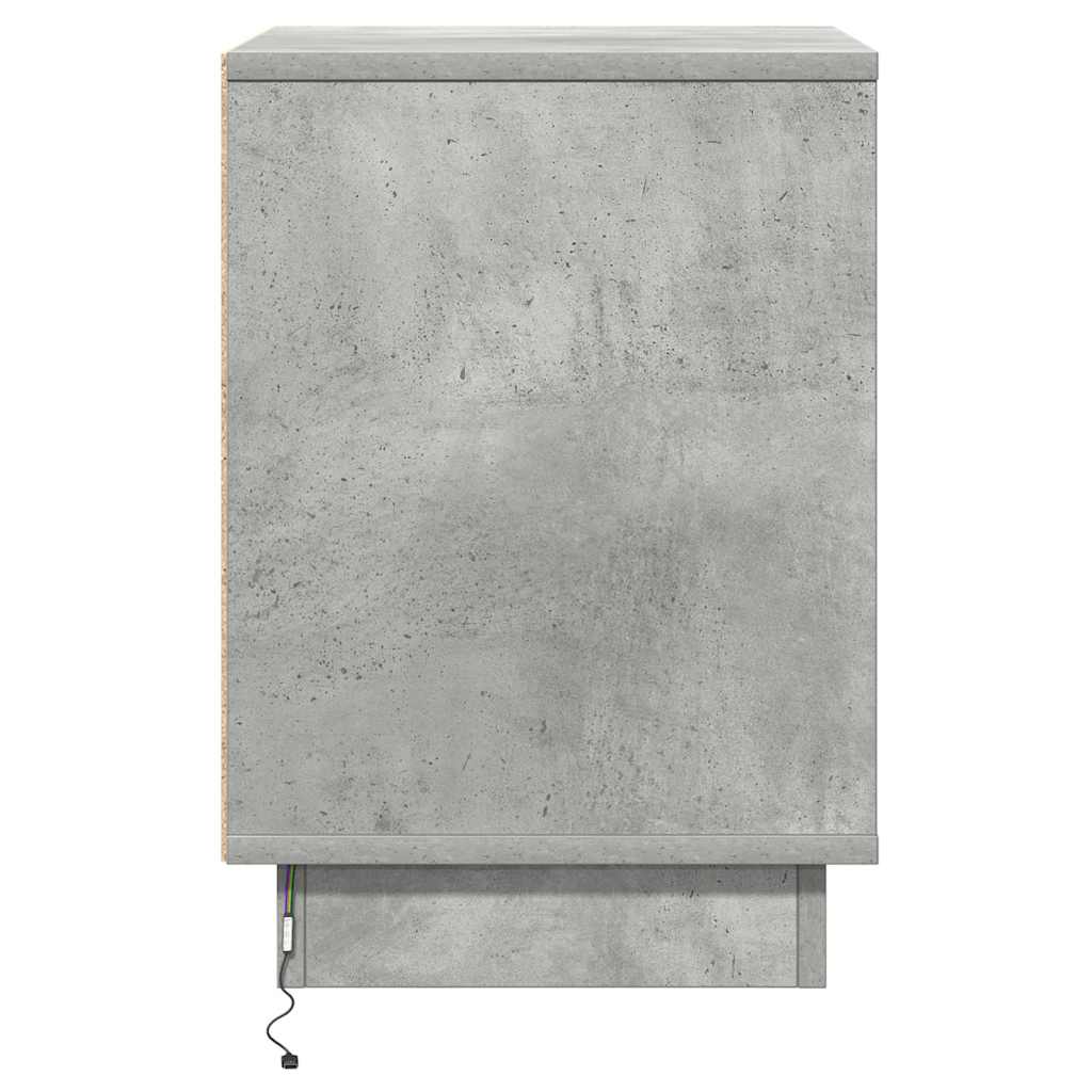 Nachtkastje Beton Grijs 39 x 34,5 x 50 cm Bewerkt hout