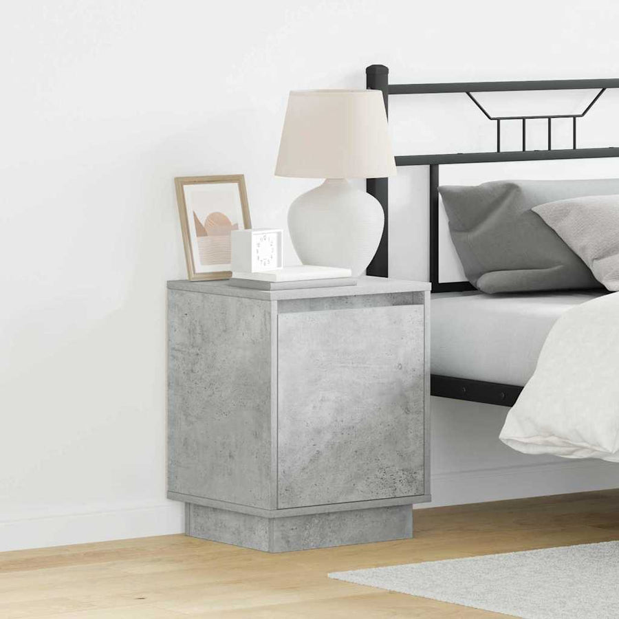 Nachtkastje 2 pcs Beton Grijs 39 x 34,5 x 50 cm Bewerkt hout