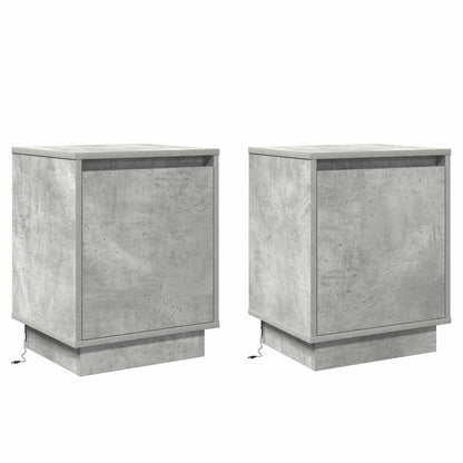 Nachtkastje 2 pcs Beton Grijs 39 x 34,5 x 50 cm Bewerkt hout