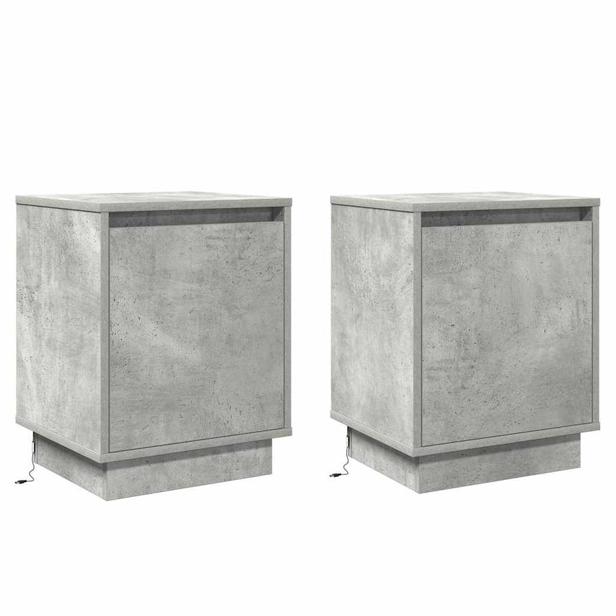 Nachtkastje 2 pcs Beton Grijs 39 x 34,5 x 50 cm Bewerkt hout