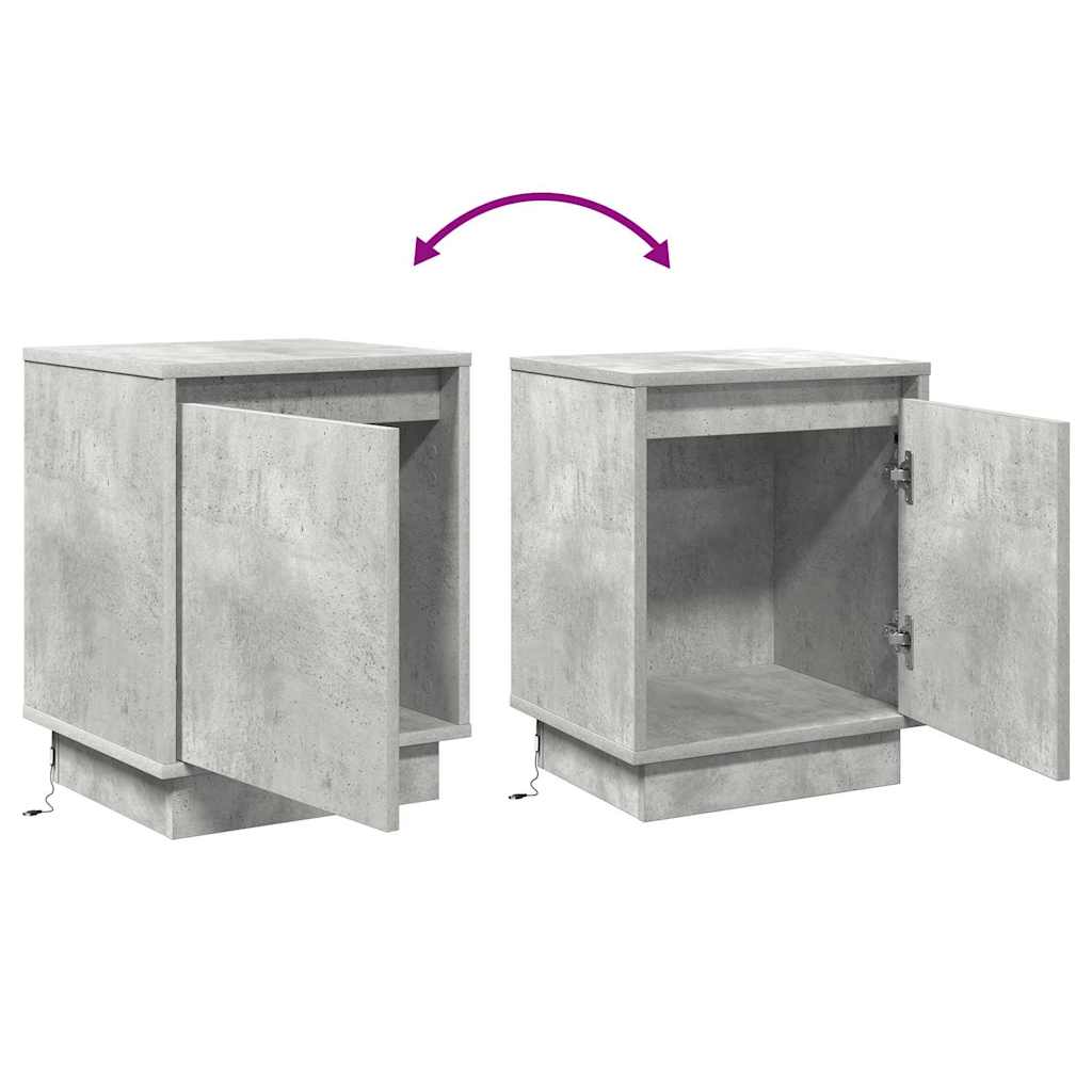 Nachtkastje 2 pcs Beton Grijs 39 x 34,5 x 50 cm Bewerkt hout