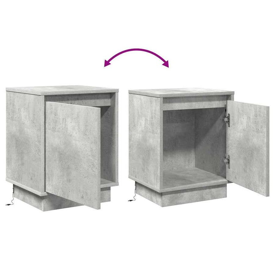 Nachtkastje 2 pcs Beton Grijs 39 x 34,5 x 50 cm Bewerkt hout