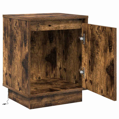 Nachtkastje Gerookt eiken 39 x 34,5 x 50 cm Bewerkt hout