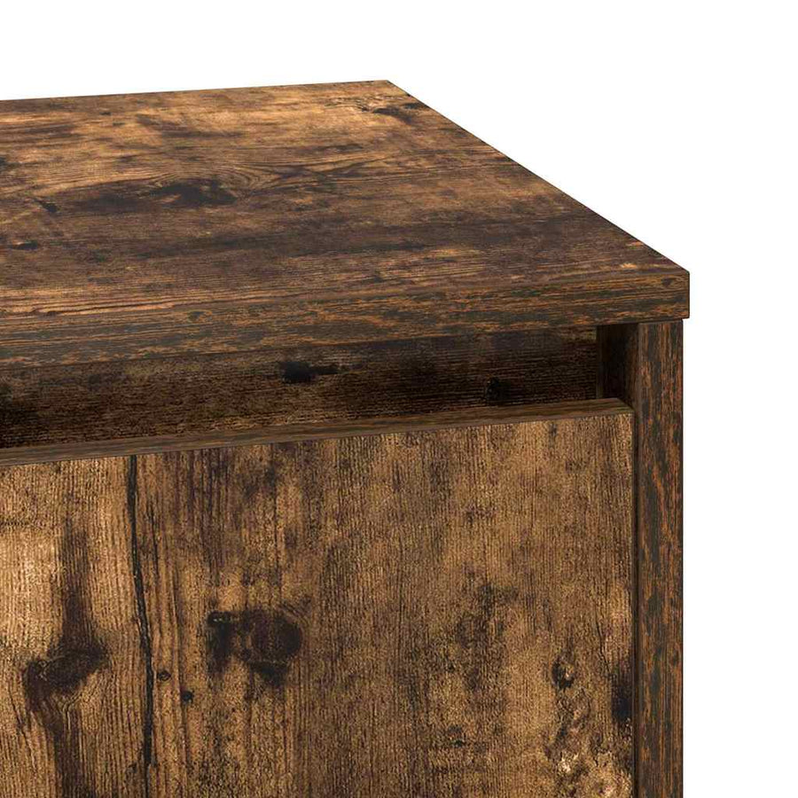 Nachtkastje 2 pcs Gerookt eiken 39 x 34.5 x 50 cm Bewerkt hout
