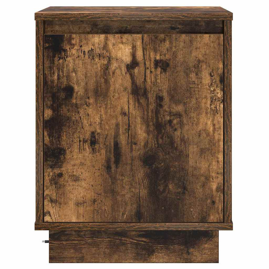 Nachtkastje 2 pcs Gerookt eiken 39 x 34.5 x 50 cm Bewerkt hout
