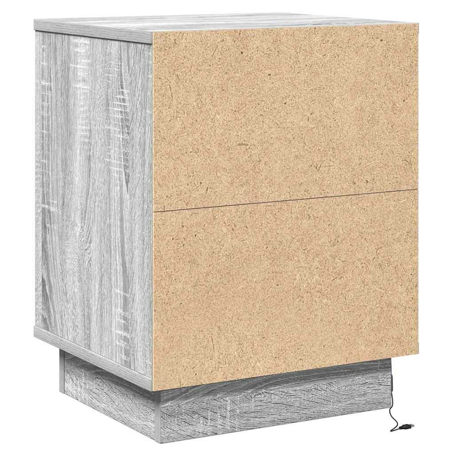 Nachtkastje Grijs 39 x 34,5 x 50 cm Bewerkt hout