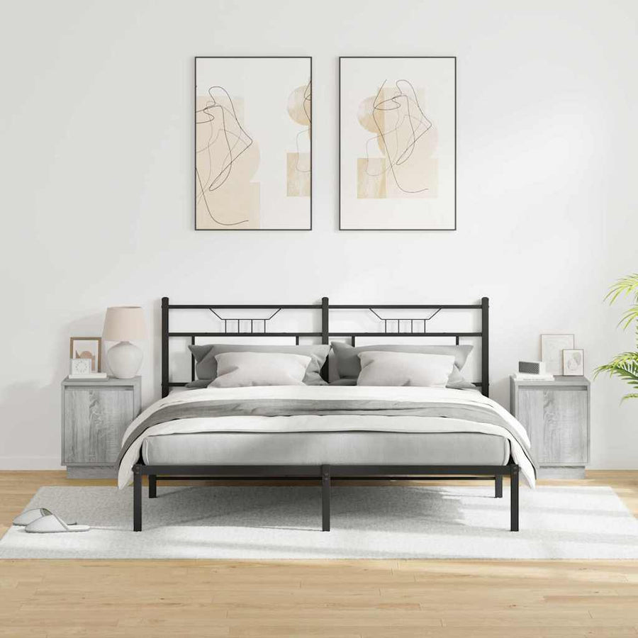 Nachtkastje 2 pcs Grijs 39 x 34,5 x 50 cm Bewerkt hout