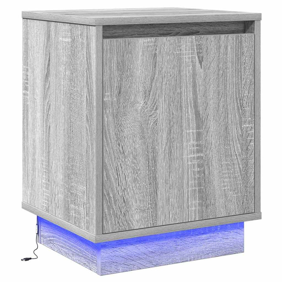 Nachtkastje 2 pcs Grijs 39 x 34,5 x 50 cm Bewerkt hout