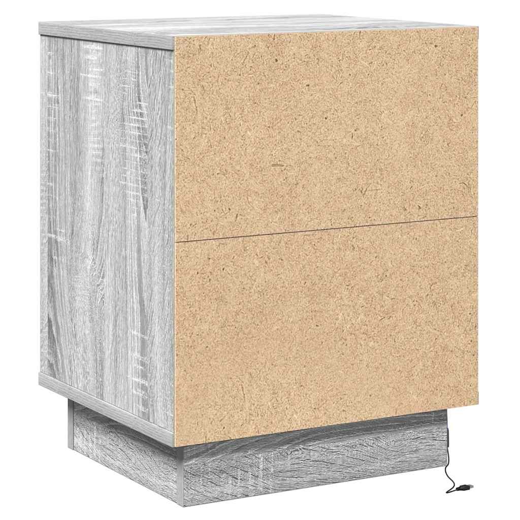 Nachtkastje 2 pcs Grijs 39 x 34,5 x 50 cm Bewerkt hout