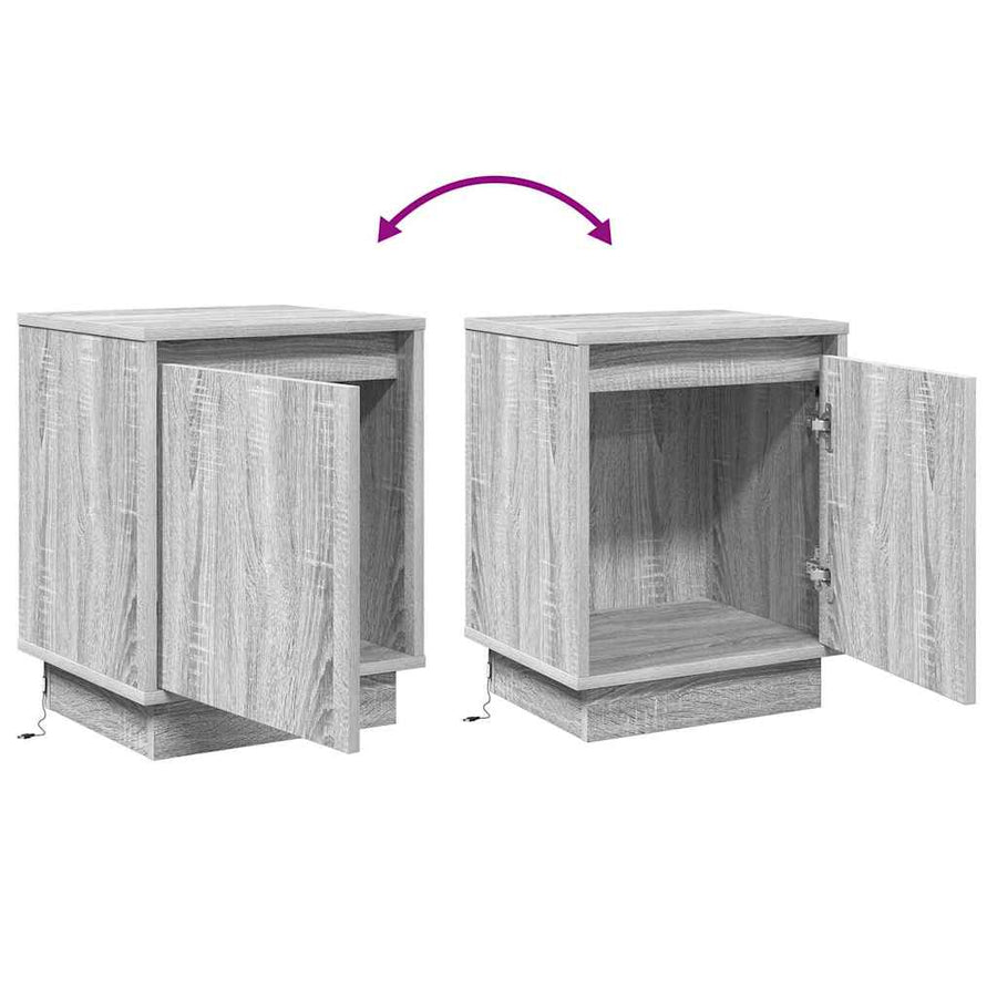 Nachtkastje 2 pcs Grijs 39 x 34,5 x 50 cm Bewerkt hout
