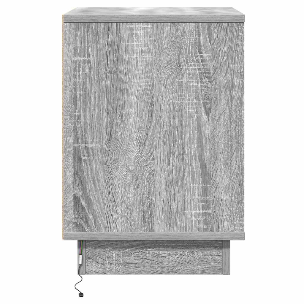 Nachtkastje 2 pcs Grijs 39 x 34,5 x 50 cm Bewerkt hout