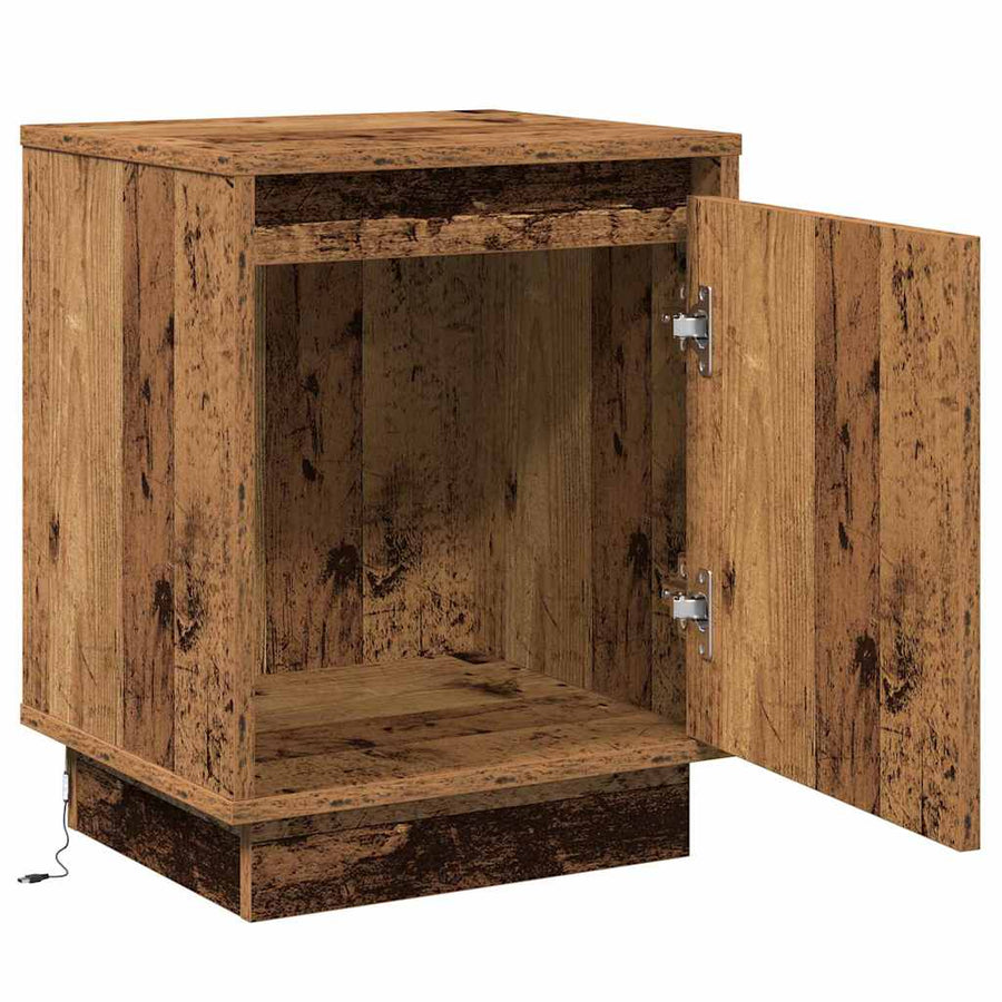 Nachtkastje Oudhout 39 x 34,5 x 50 cm Bewerkt hout