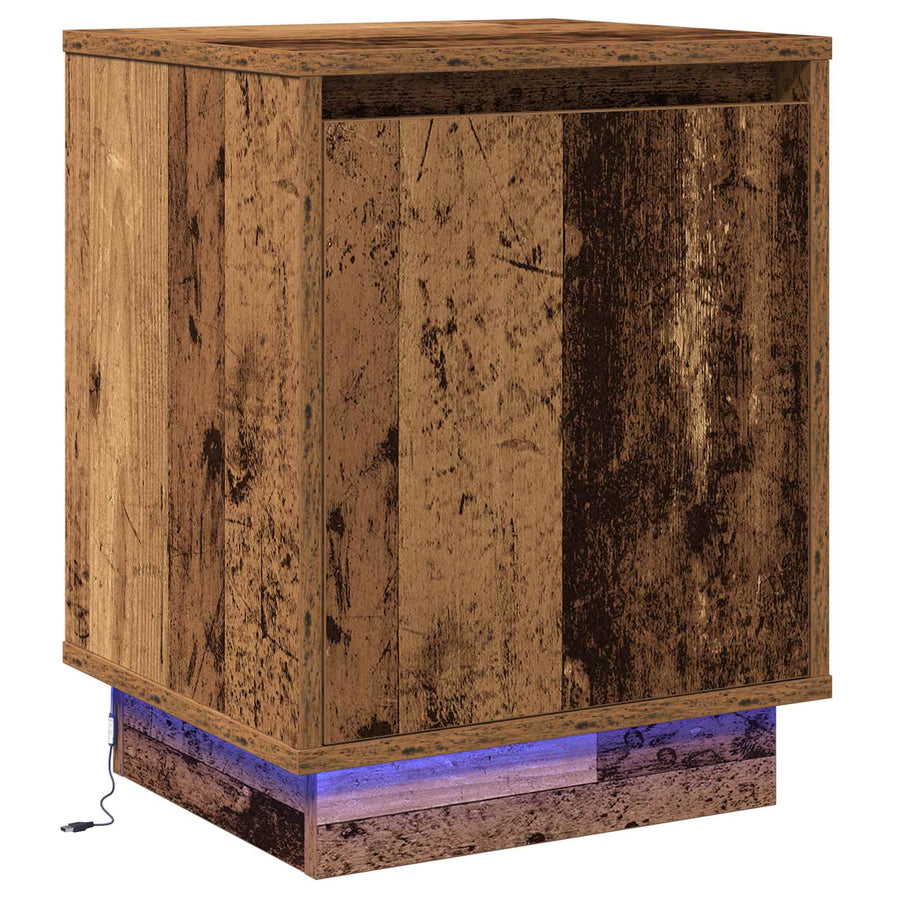 Nachtkastje Oudhout 39 x 34,5 x 50 cm Bewerkt hout