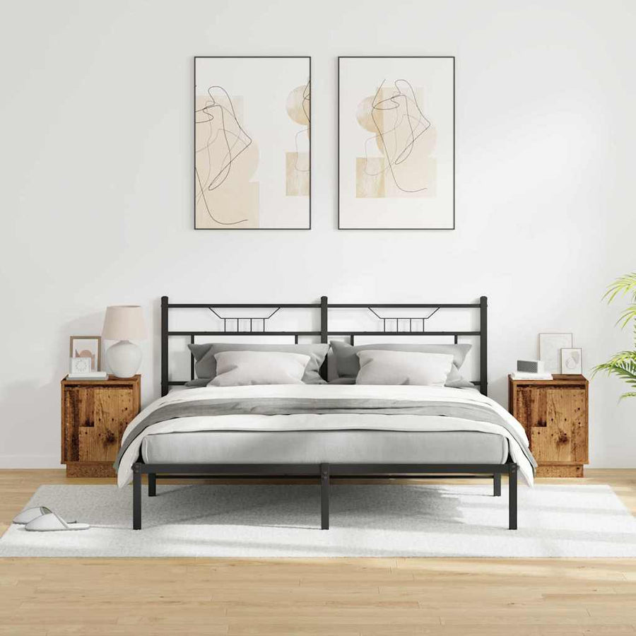 Nachtkastje 2 pcs Oudhout 39 x 34,5 x 50 cm Bewerkt hout