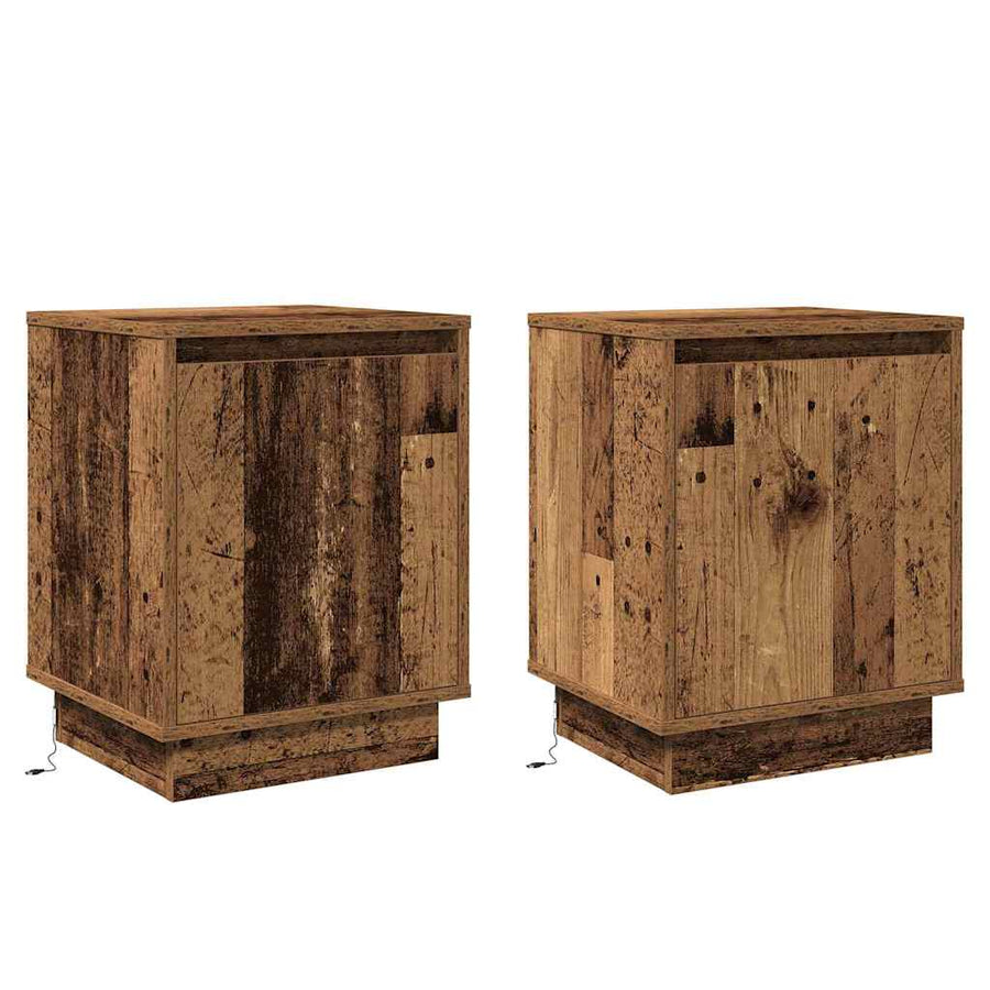 Nachtkastje 2 pcs Oudhout 39 x 34,5 x 50 cm Bewerkt hout