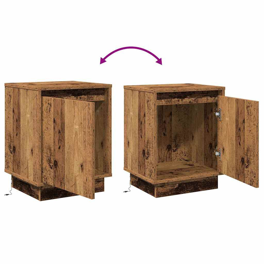 Nachtkastje 2 pcs Oudhout 39 x 34,5 x 50 cm Bewerkt hout
