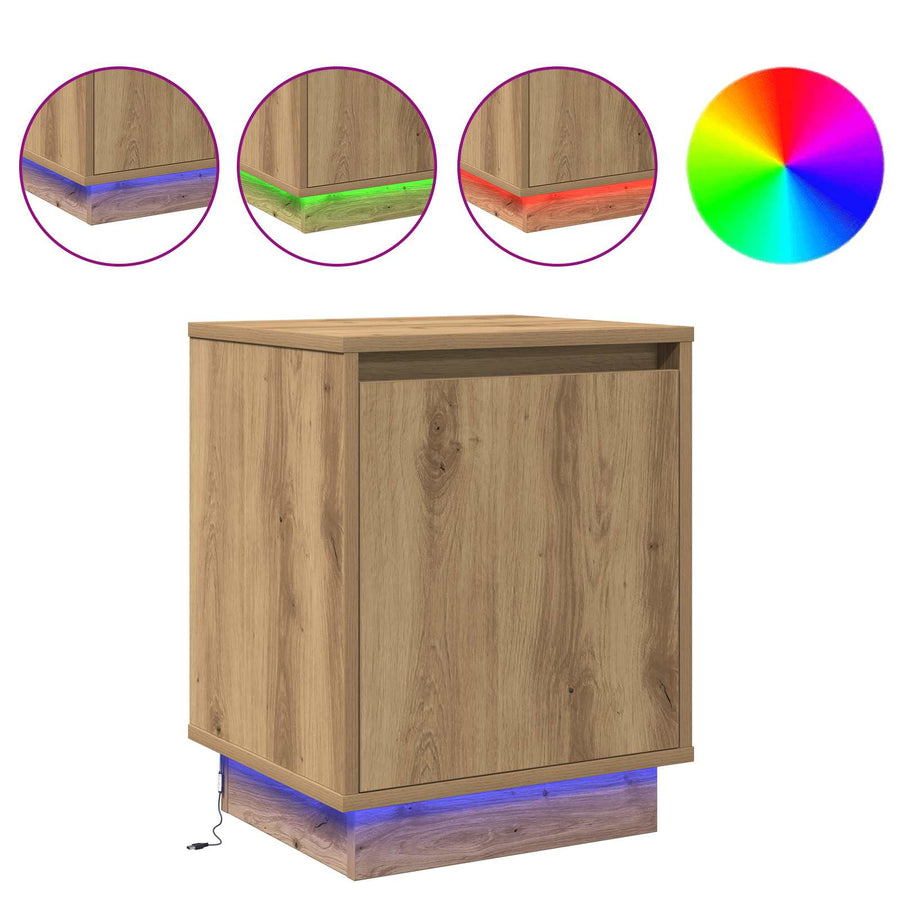 Nachtkastje Artisan Eiken 39 x 34,5 x 50 cm Bewerkt hout
