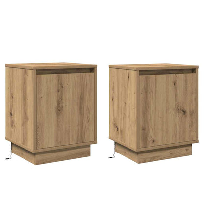 Nachtkastje 2 pcs Artisan Eiken 39 x 34,5 x 50 cm Bewerkt hout