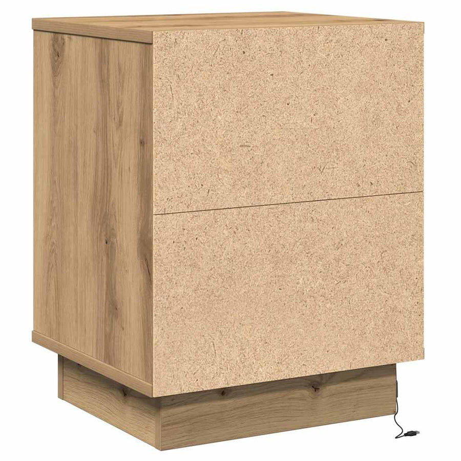 Nachtkastje 2 pcs Artisan Eiken 39 x 34,5 x 50 cm Bewerkt hout
