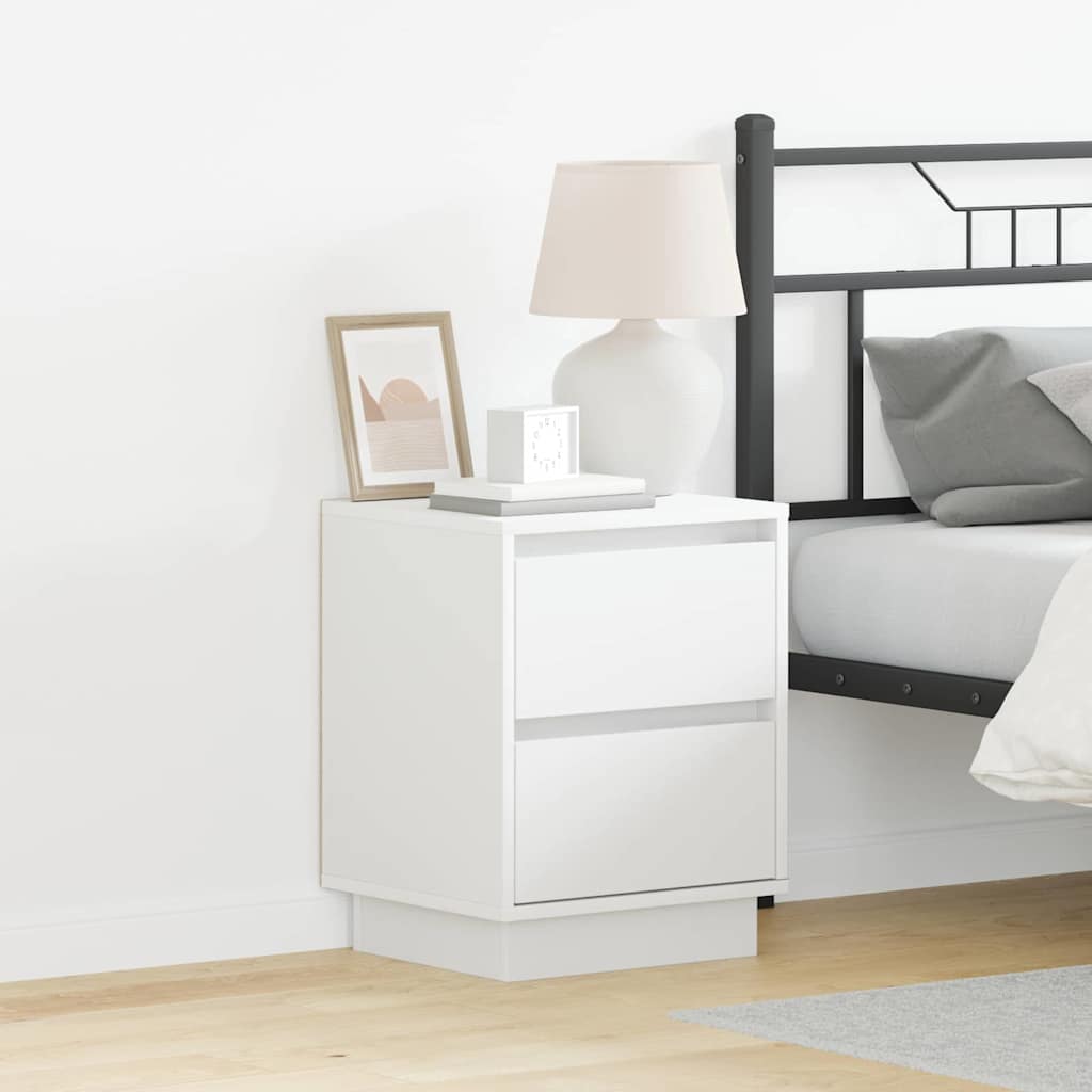 Nachtkastje met lade 2 pcs Wit 39 x 34,5 x 50 cm Bewerkt hout