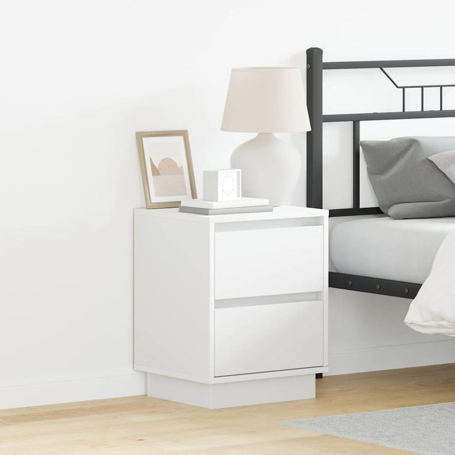 Nachtkastje met lade 2 pcs Wit 39 x 34,5 x 50 cm Bewerkt hout