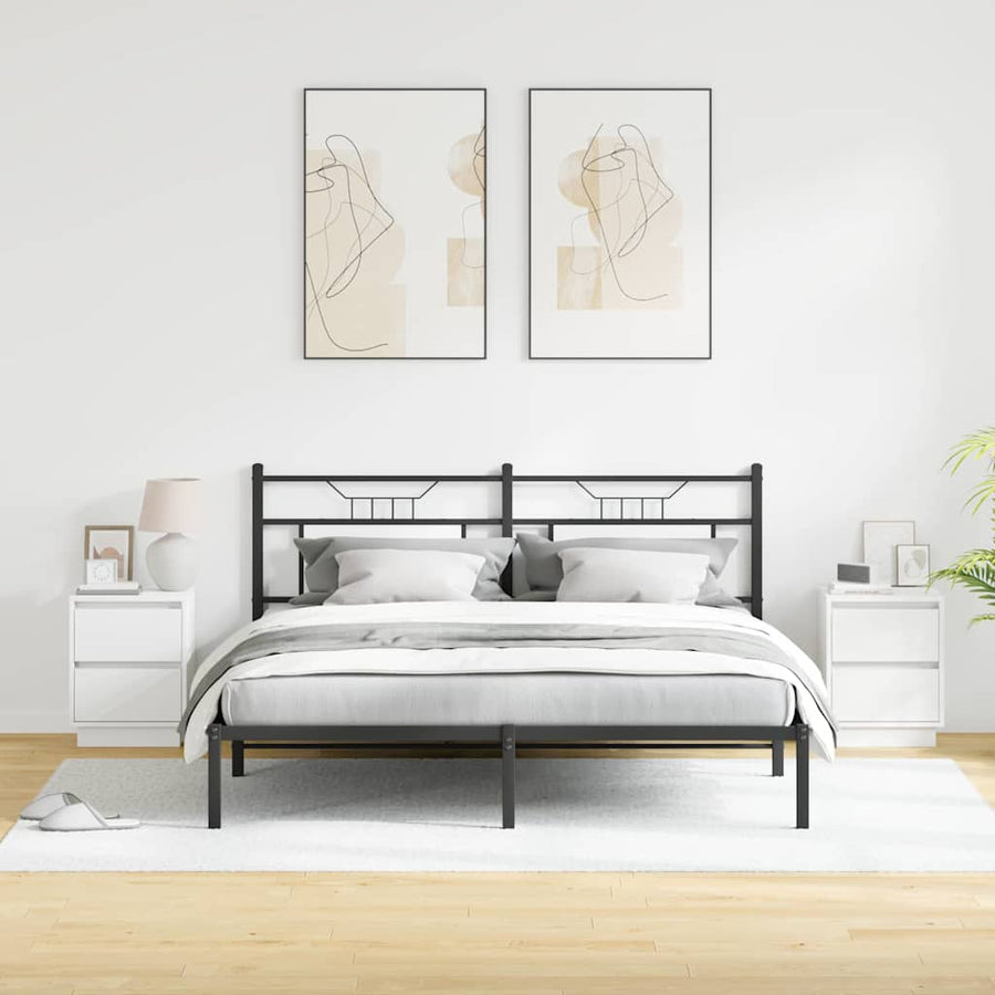 Nachtkastje met lade 2 pcs Wit 39 x 34,5 x 50 cm Bewerkt hout