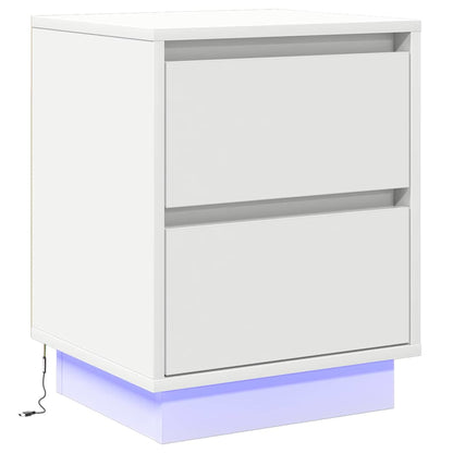 Nachtkastje met lade 2 pcs Wit 39 x 34,5 x 50 cm Bewerkt hout