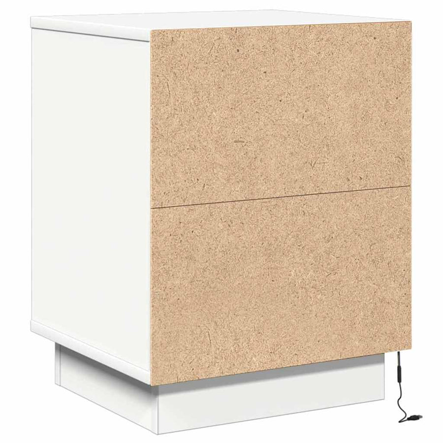 Nachtkastje met lade 2 pcs Wit 39 x 34,5 x 50 cm Bewerkt hout
