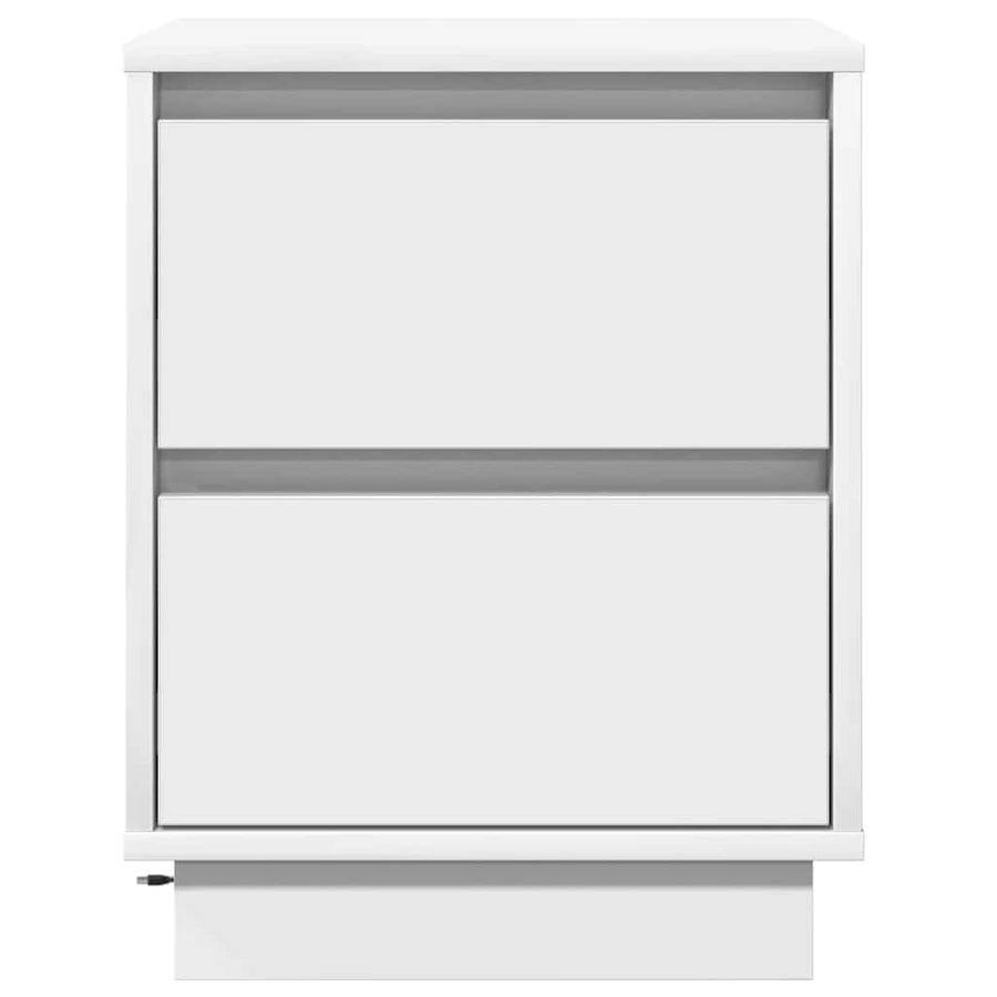 Nachtkastje met lade 2 pcs Wit 39 x 34,5 x 50 cm Bewerkt hout