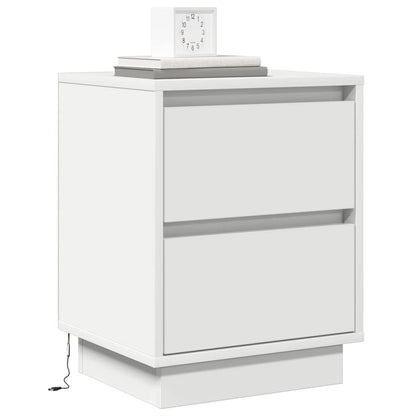 Nachtkastje met lade 2 pcs Wit 39 x 34,5 x 50 cm Bewerkt hout