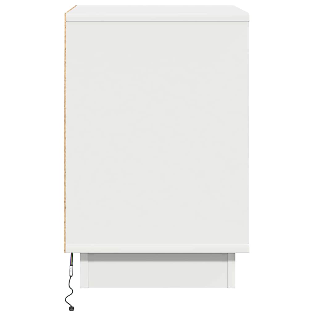 Nachtkastje met lade 2 pcs Wit 39 x 34,5 x 50 cm Bewerkt hout