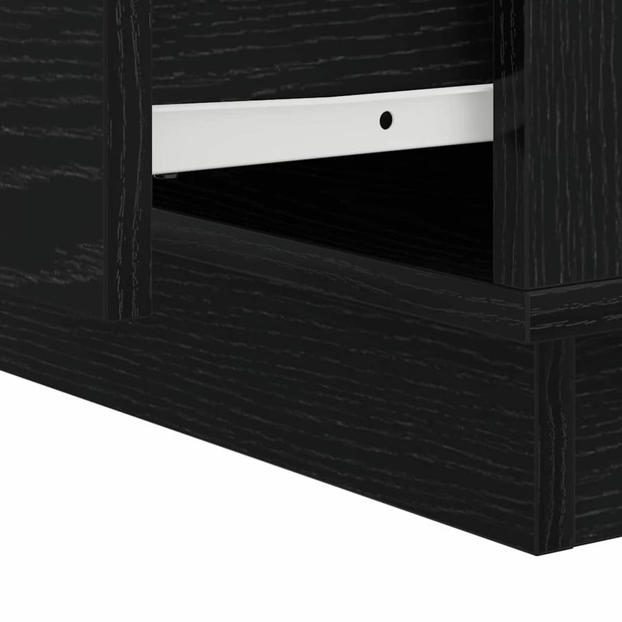 Nachtkastje 2 pcs Zwart Eiken 39 x 34,5 x 50 cm Bewerkt hout