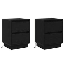 Nachtkastje 2 pcs Zwart Eiken 39 x 34,5 x 50 cm Bewerkt hout